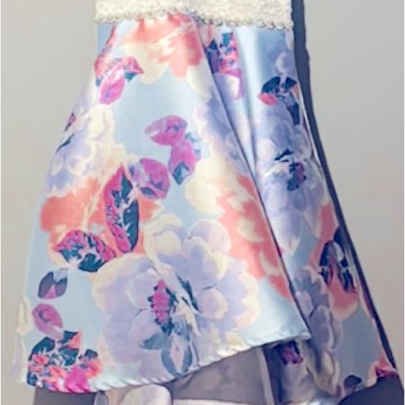 Girl’s Speechless Hi-Low Floral and lace dress- sleeveless with high neck Sz 8 - Picture 5 of 5